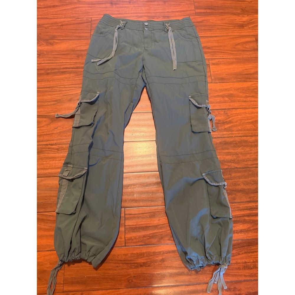Delia’s Y2K Olive Green‎ Utility Cargo Pants Wide Leg Gorpcore Streetwear L